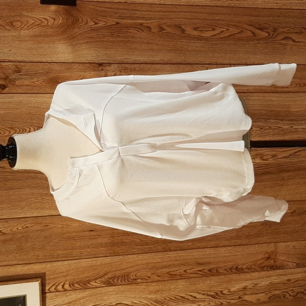 Bucketlist White Waffle Long-Sleeve Top (Large)
